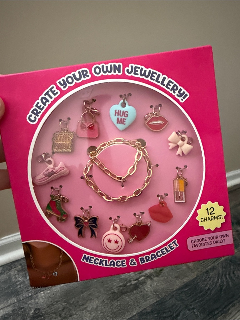 Kids Create-Your-Own Jewellery Necklace & Bracelet Set - Pink